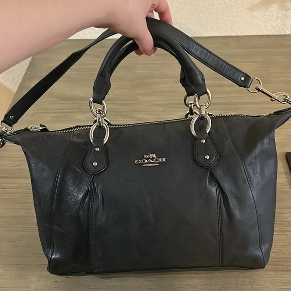 Coach F33806 Black Colette 2-way Satchel Shoulder Handbag - Picture 10 of 14